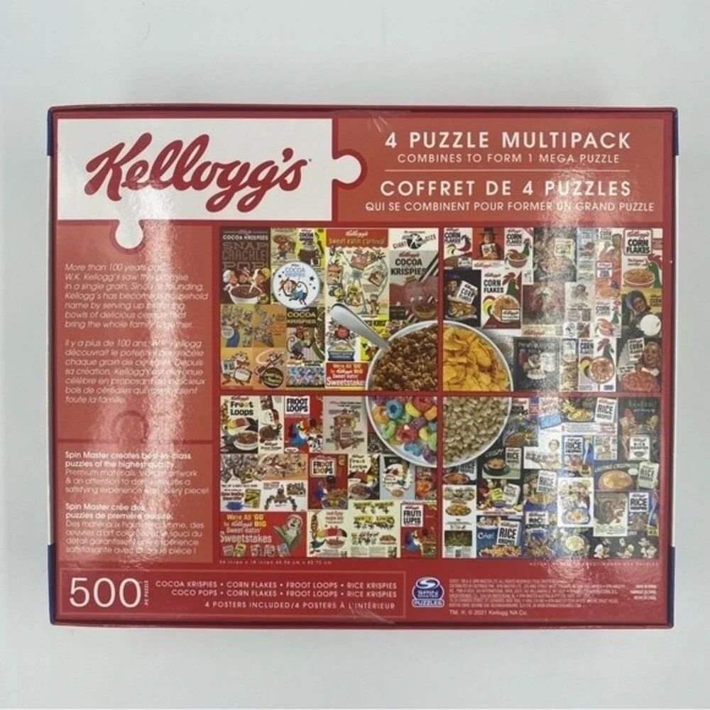 NIB NWT Spin‎ Master Kellogg's 4 Puzzles with posters